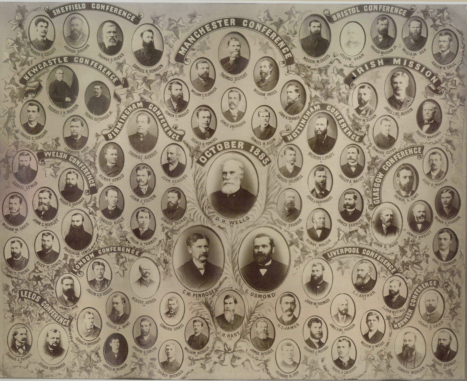 British Mission composite photograph from October 1885 including Thomas Sleight